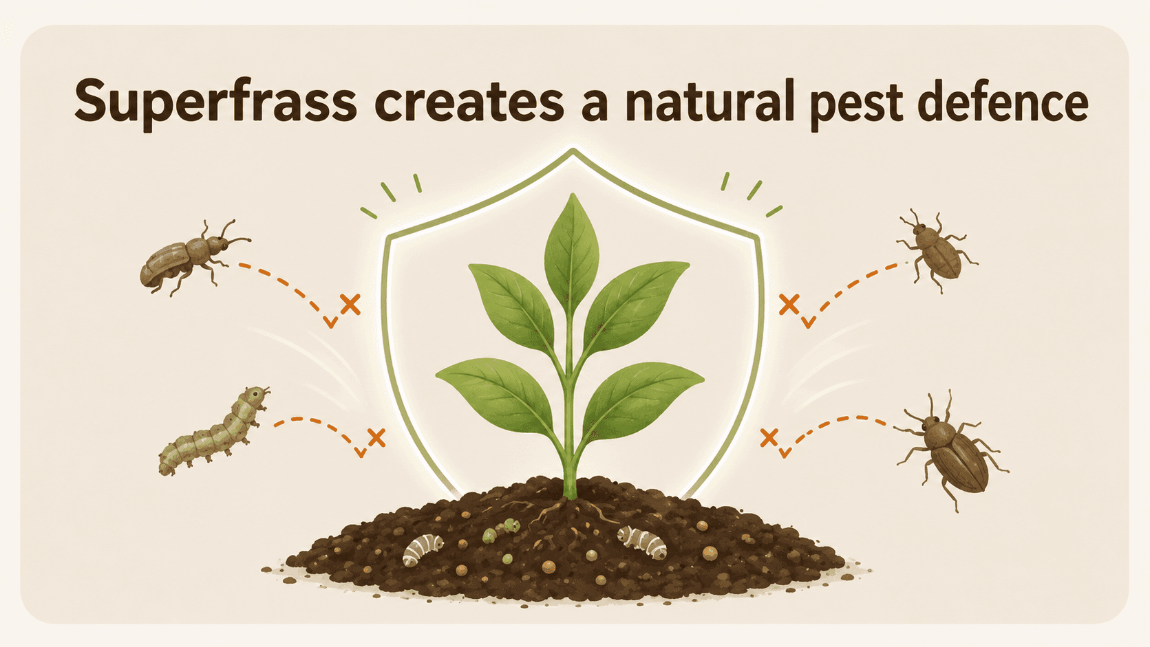 Plant and soil illustration representing chitin in Superfrass